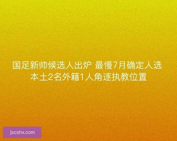 国足新帅候选人出炉 最慢7月确定人选 本土2名外籍1人角逐执教位置
