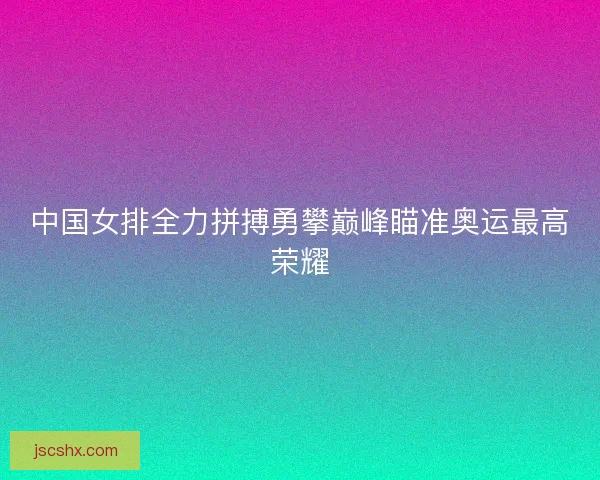 中国女排全力拼搏勇攀巅峰瞄准奥运最高荣耀